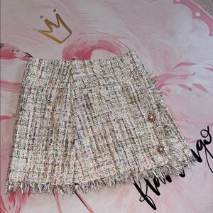 Elegant Tweed Mini Skirt